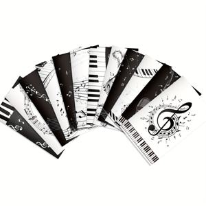 TEMU 12개입 블랙 앤 화이트 음표 패턴 미니 노트북 소형 메모패드 포켓노트 생일 파티 용품