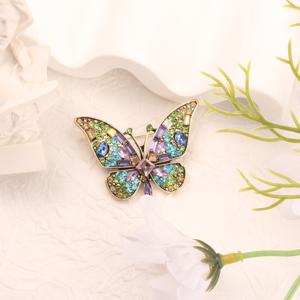 TEMU 컬러풀 라인스톤 나비 에나멜 브로치 & 핀, 여성용 패션 액세서리, 스웨터, 코트, 드레스, 백팩에 어울리며, 여성을 위한 완벽한 선물 및 휴일 주얼리 선물로도 훌륭한 선택