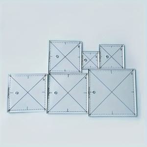 TEMU 6개 세트 아크릴 재봉틀 템플릿, 투명 사각형 프리 모션 룰러 및 6가지 사이즈의 디자인용 재봉틀