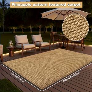 TEMU 1개 북유럽 스타일 브라운 파인애플 텍스처 실내외 카펫, 직사각형 따뜻한 테라스 안뜰 현관 매트, 발코니 데크 정원 마당 파티오 카펫 실외 매트