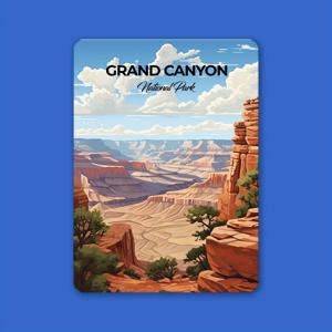 TEMU 1개 그랜드 캐니언 국립공원 포스터 자석 - 빈티지 풍경 디자인, 냉장고/문/사무실 장식용 - 여행자와 자연 애호가를 위한 크리스마스/추수감사절 선물 추천 - 3.94x2.76인치 (10x7cm) - 주방 데코, 스타일리시한 캐년 디자인, 디테일 일러스트레이션, 2D 평면