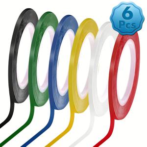 TEMU 화이트보드 테이프 6롤, 얇은 화이트보드 테이프, 라인 패턴 지우개 아트 테이프, 자체 접착 테이프, 그래픽 차트 격자 테이프, 각 롤 길이 259.84피트