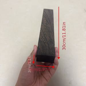 TEMU 1개 고품질 이국적인 경목 블록/아프리카 에보니 목재 블록, 11.98*1.97*1.18인치 - 칼 손잡이, 기타 픽스, 조각 및 DIY 프로젝트에 이상적, 고밀도 검정 마감, 공예가 & 장인에게 완벽한 선물 - 아프리카 시리코데 1, 광택 표면, 미세 결 질감