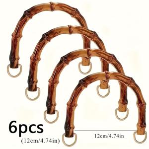TEMU D링이 달린 플라스틱 U자형 가방 손잡이 6개 세트 - 코바늘 해변 스트로우 가방용 튼튼한 교체용 후크, 수제 추가 (6개입), 직조 외관, 견고한 구조, 지갑 제작 및 핸드백 공예 도구에 적합