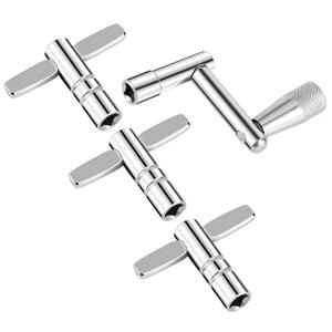 TEMU 드럼 헤드 튜닝 렌치 세트 (T자형 5.5mm 사각 드럼 키 3개 + Z자형 빠른 분해 드럼 키 1개 포함)