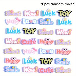 TEMU 20개 귀여운 레터스 레진 장식품 - DIY 공예, 헤어 액세서리, 휴대폰 케이스 장식, 신발 & 보석 제작용 다양한 색상 & 디자인 플랫백 스크랩북 참 (하트, 별, 꽃) - 내구성 있는 레진 소재, 레진 주얼리 만들기 용품, 공예 장식, 유쾌한 디자인, 광택 마감, 장식 참, 플랫백 장식, 매끄러운 표면, 핸드메이드 아티스트용