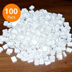 TEMU 100개 1ml 미니 직사각형 둥근 모서리 빈 쿼터 팬 수채화 물감 팬, 아크릴 유화 수채화 물감용 작은 흰색 페인트 팬 – 아티스트를 위한 완벽한 크리스마스 선물