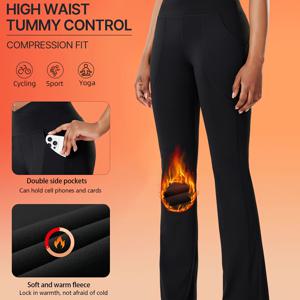 TEMU 1개 가을/겨울 V넥 크로스 웨이스트 기모 안감 하이웨이스트 스포츠 와이드 레그 팬츠 트레이닝 허리 집어넣기 힙업 여성용 요가 플레어 팬츠 야외 러닝 운동 고탄력 여성용 스포츠 팬츠 (양면 포켓 포함), 부드럽고 부드러운 소재