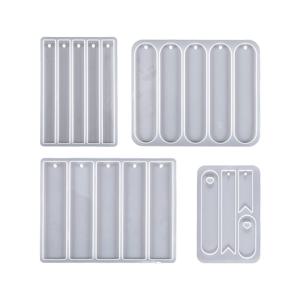 TEMU 4개 북마크 실리콘 몰드, 레진 북마크 몰드, 직사각형 실리콘 북마크 몰드, 에폭시 레진 몰드, 광택 북마크 몰드, 에폭시 레진 북마크 공예 재료 제작용