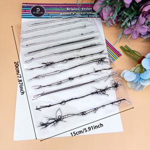 TEMU Alinacraft 1개 15Cmx20Cm 장식 라인 배경 클리어 스탬프, 종이 공예, 수제 카드 제작, 카드, 스크랩북 및 앨범 아트용 재사용 가능한 클리어 스탬프 - Alinacutle