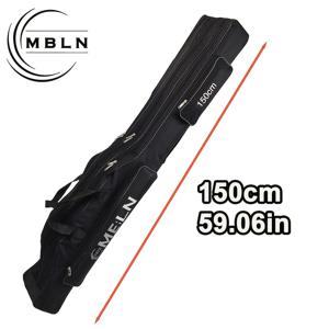 TEMU MBLN 3단 대용량 접이식 낚시대 가방, 내구성 있는 지퍼 잠금 휴대용 보관 파우치 (어깨끈 포함) - 전문가용 장비 및 태클 수납