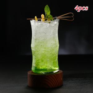 TEMU 1/4/8세트 고강도 보로실리케이트 유리, 모양 유리, 수탉꼬리 유리, 무 유리, 롱 드링크 유리, 음료 유리, 주스 유리, 아이스 커피 컵