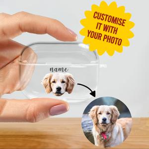 TEMU 개인 사진 디자인의 맞춤형 투명 이어폰 케이스, 귀여운 텍스트 디자인의 스타일리시한 TPU 소프트 이어폰 박스, DIY (돌잔치용), Apple 이어폰 1/2/3/4/Pro/Pro2 호환, 패셔너블, , 카와이, 유니크