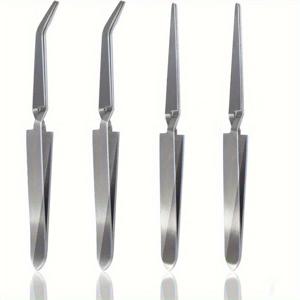 TEMU 4pcs 세트 크로스락 플라이어, 크로스팁 및 팁 스테인리스 스플릿노즈 핀셋, DIY 공예, 주얼리 제작, 전자제품용 정밀 기계식 미세 끝 플라이어