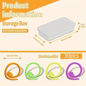 TEMU 30개 스파이럴 스티치 마커, 금속 크로셰 훅 마커 보관함 포함, 혼합 색상, 직조 뜨개질 DIY, 안전하고 미끄럼 방지