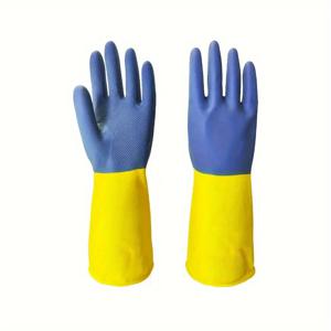 TEMU 2개/4개 재사용 가능한 클리닝 라텍스 장갑, 논스틱 라텍스 설거지 장갑, 주방 및 욕실용 재사용 가정용 장갑