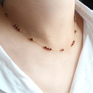 TEMU 여성용 빈티지 목걸이 - 스테인리스 체인 커피 비즈, 변색 없는 주얼리, 일상 & 정장 이벤트용, 기념일 생일 선물, 우아한 레이어드 디자인, 세련된 액세서리, 섬세한 공예품, 패션 애호가에게 딱!