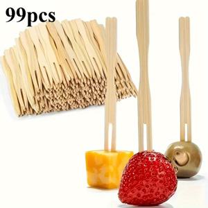 TEMU 미니 과일 포크 99개/50개, 과일, 페이스트리, 디저트용 에피타이저 포크, 과일 및 디저트 꼬치, 스낵 포크, 파티, 행사, 크리스마스, 야외용으로 이상적