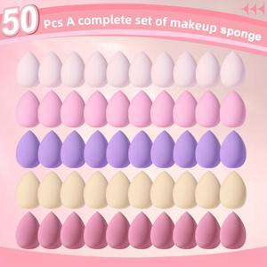 TEMU 50개입 페이스 메이크업 도구 세트 (대형 스펀지 50개, 부드러운 파우더 퍼프 포함), 초보자에게 적합