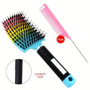 TEMU WANMEI 2개/세트 빗 각질 제거 헤어 브러시 마사지 빗과 뾰족한 꼬리 티ージング 여성용 엉킨 머리 빗 세트, 실발용 가발 전용 - 어머니의 날 선물