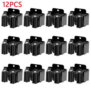 TEMU 12pcs 헤비듀티 금속 벽걸이 빗자루 홀더 & 걸레 정리 시스템, 12개의 다목적 후크 포함 - 방수 디자인의 파우더 코팅 블랙 스토리지 랙, 차고, 욕실, 세탁실용 공간 절약형 수직/수평 설치 - 빗자루, 걸레, 브러시, 빗자루 및 걸레 정리대 (쉬운 설치 하드웨어 포함), 스토리지 랙