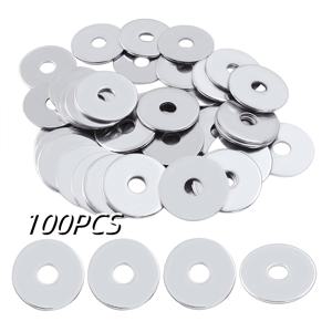 TEMU 오버사이즈 아연 도금 와셔 100개입, 두꺼운 금속 평 와셔, 나사 와셔, 6mm * 25mm * 0.8mm