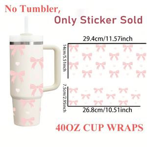 TEMU 컵프리 스티커 2개, 발렌타인데이 선물, 생일 선물, 나비 장미 하트 디자인, 40oz Libbey 유리컵 DIY 랩 스티커, 고품질 방수 UV DTF 전사 스티커, 16oz 유리컵 및 병에 적합 - 방수 비닐 스티커 (스티커만)