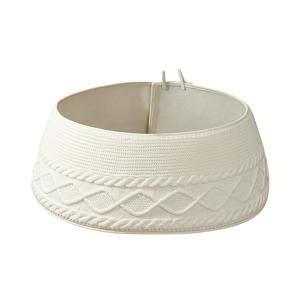 TEMU 니트 크리스마스 트리 칼라, 크림색 교차된 엣지 청키 케이블 니트 인조 트리용 크리스마스 트리 칼라, 농가 스타일 소박한 트리링 트리 스커트, 크리스마스 홈 데코용