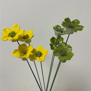 TEMU 손으로 꼬집어 만든 세라믹 꽃 8개, 