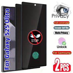 TEMU 삼성 갤럭시 S25 S24 S23 S22/Fe/Plus/Ultra/S21 Ultra/S20 Ultra/Note 20/Note 20 Ultra A07 A17에 적합한 간편 설치 풀 커버리지 프라이버시 스크린 보호 필름 2개 세트. 내마모성, 지문 방지, 스크래치 복구 기능 제공