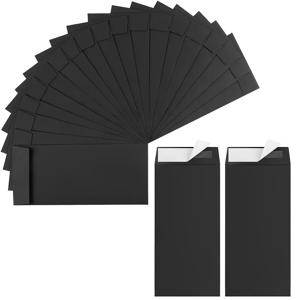 TEMU 돈 절약 챌린지용으로 설계된 40개 현금 봉투 세트, 크기 8.13X16.76Cm, 현금에 적합한 검은색 봉투 특징, 80 GSM 소재, 동전, 체크, 선물 카드 및 티켓 보관에 이상적