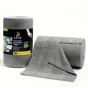 TEMU 157.48인치 재사용 가능한 마이크로파이버 청소 천 1롤, 주방 청소 블랙 테크놀로지! 두꺼운 타월 롤 행주, 원스텝 흡수 및 오일 잠금 오염 제거, 주방, 창문, 차량, 컵 천, 찢어지지 않는 건조 적합