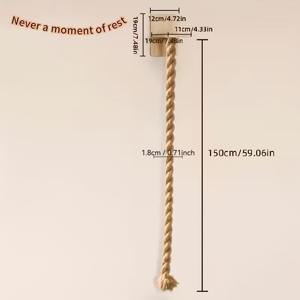 TEMU 튼튼한 천연 헴프 로프가 특징인 수직 고양이 등반 구조물. 실내용으로 디자인되었습니다. 공간 효율적인 애완 동물 운동 장난감으로, 물고기 고양이의 신체 활동과 정신적 참여를 유도하는 안전한 벽걸이 후크가 포함되어 있습니다.