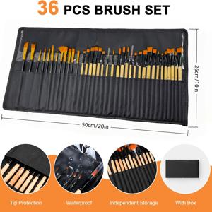 TEMU Dom Delfim 전문가용 페인트 브러쉬 세트 36개입. 유화, 아크릴, 수채화 페인팅에 적합. 이 키트에는 섬세한 디테일부터 넓은 평면 캔버스까지 사용 가능한 브러쉬가 포함되어 있으며 케이스도 함께 제공됩니다.