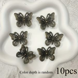 TEMU 빈티지 나비 손잡이 액세서리 10개 세트, 공예품 제작/빈티지 장식/DIY 창작/옷장/서랍/보석함 업그레이드용 속이 빈 조각 공예품