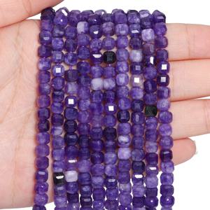 TEMU EFREY 7mm AAA 면처리된 큐브 자수정 구슬 - DIY 주얼리 만들기, 팔찌, 목걸이 & 귀걸이용 보라색 사각 스페이서 스톤 - 펜던트, 스페이서, 공예 액세서리용 보석 구슬 (자수정은 큐브 스톤의 일종)