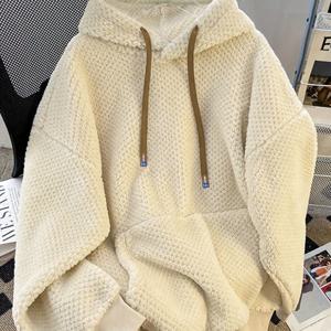 TEMU 여성용 긴소매 후드 스웨트셔츠, 드로스트링 및 앞면 포켓 포함, 레귤러 기장, 가을/겨울용 보온 Q3038