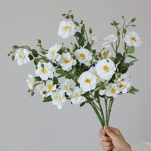 TEMU 6개 세트, 시뮬레이션 4헤드 소형 야생 장미와 야생화, 홈 데코, 거실 식탁 원형 센터피스 꽃 장식, 러스틱 컨트리 데코, 파티 모임 결혼식 약혼식 장식, 가을 컬러 데코