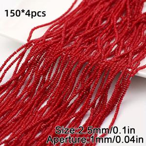 TEMU 스타일의 2.5mm 구멍 플랫 라운드 유리 비즈 600/750개입 - 다면광 밝은 빨간색 스페이서 비즈, 주얼리 제작, 공예, 목걸이, 팔찌, 신발 및 헤어 액세서리 장식에 적합, 투명한 광택