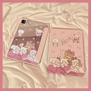 TEMU 귀여운 고양이 만화 패턴 아크릴 삼중 접이식 플립 스탠드 펜 슬롯 낙하 방지 아이패드 케이스 보호 커버, 아이패드 10세대 케이스 패드 케이스 10세대 패드 케이스 9세대 아이패드 IR4/Air5 (10.9인치) 7/8/9세대 (10.2인치) 5/6세대