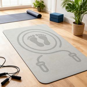 TEMU 1개 조용한 요가 점프 로프 매트, 두꺼운 소음 감소 실내 훈련, 요가, 점프 로프, 체육관 장비, 미끄럼 방지 표면, 내구성 있는 충전재, 피트니스 및 요가 애호가에게 이상적