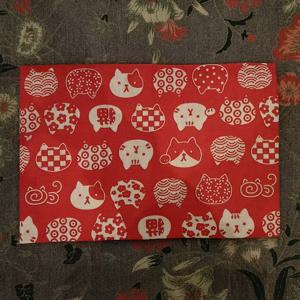 TEMU 수제 일본식 고양이 테마 A5 북커버 - 플래너, 다이어리, 저널용 - 귀여운 새끼고양이 발자국 & 태비 고양이 커버, 수제 북바인딩, 일상용 (레드 & 블루)