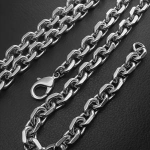 TEMU 스테인리스 스틸 양면 지면 체인 목걸이 - 남녀공용 힙합 고딕 스타일, 내구성이 뛰어나고 스타일리시하여 , 파티, 휴가에 적합, 남녀 모두에게 완벽