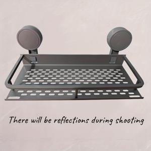 TEMU 벽걸이형 욕실 수납 랙 (흡착판 사용, 드릴 불필요), 크기: 11.81인치, 알루미늄 재질, 샴푸, 컨디셔너, 세면 용품 등을 위한 공간 절약 디자인, 샤워 필수품 수납함