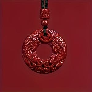 TEMU 천연 주석석 (주석석) 중국 피슈 부적 목걸이 - 진품 석재 주석 펜던트, 번영 부적, 일상 및 파티용, 행운을 부르는 길조 선물 (천연 광물 표본)