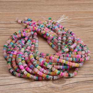 TEMU 170 - 180개 멀티컬러 천연석 주판 루즈 비즈 - 6x2mm, 주얼리 제작용, DIY 참 목걸이 & 팔찌용, 한 줄 38cm/15인치