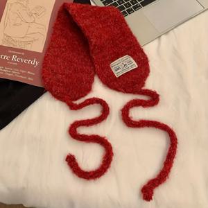 TEMU 2025년 신상 여성용 플러시 귀마개, 겨울/가을용 따뜻한 귀 보호 커버, 끈 포함, 겸용 스몰 스카프 겸용 목워머 스누드