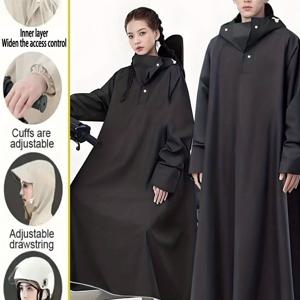 TEMU 이 제품은 야외 활동을 위해 설계된 강력하고 고품질의 다기능 레인코트입니다. 확장된 칼라와 조절 가능한 드로스트링이 있는 후드, 헬멧을 착용할 수 있는 챙이 특징입니다. 탄성 디자인으로 팔꿈치가 더 길어졌습니다.