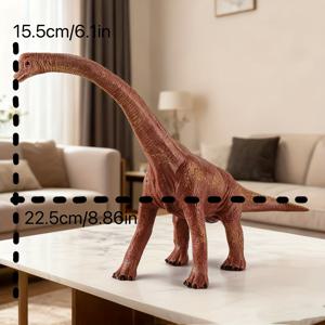 TEMU 실내 및 실외 가정 장식을 위한 견고한 PVC 재질의 현실적인 8.86인치 브라키오사우루스 디스플레이 조각상 모델, 수집품 전시 및 실내 및 실외 장식에 적합한 솔리드 공룡 조각상