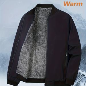 TEMU 남성용 캐주얼 기모 안감 패션 재킷